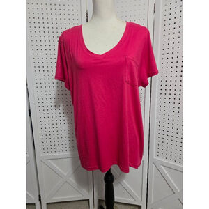 Yogalicious T-Shirt XL Pink V-Neck Super Soft Sloane Top NWT